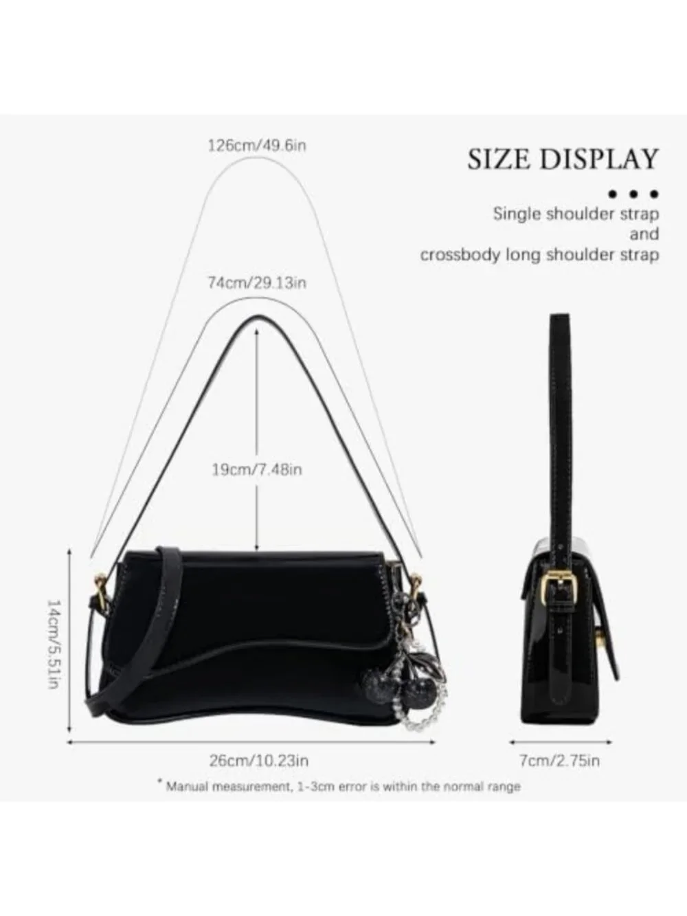Stylish Hobo Bag for Women with Cherry Pendant | Versatile Crossbody Shoulder